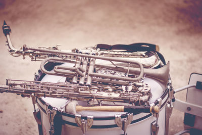 Close-up of musical instruments