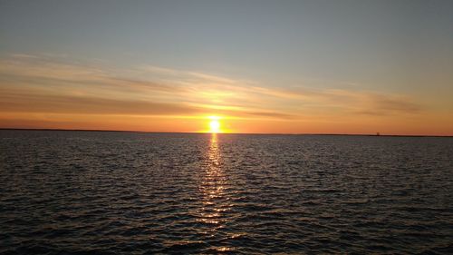 Scenic view of sea at sunset