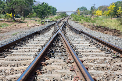 High angle view of railroad tracks