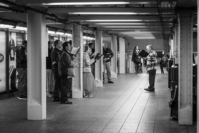 Group of people in train