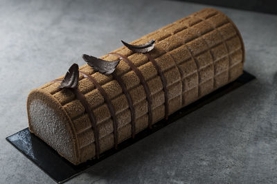 High angle view of bread on table