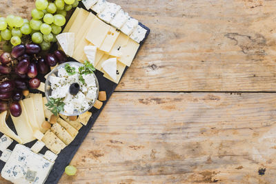 High angle view of food on table