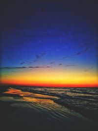 Scenic view of sea against sky at sunset