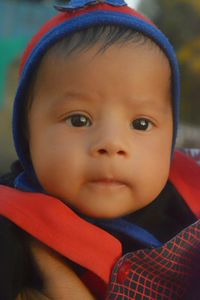 Close-up portrait of cute baby boy 