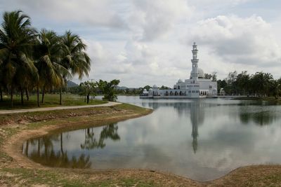 Reflection of clouds in pond