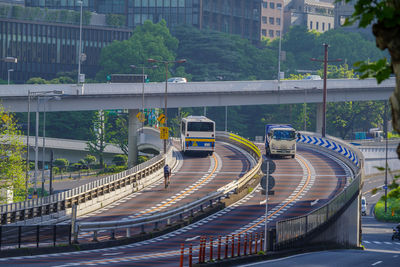 High angle view of traffic on road