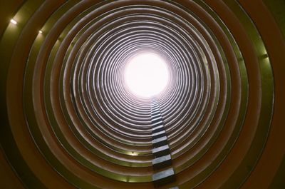 Directly below shot of illuminated tunnel