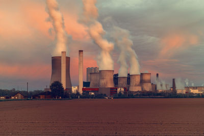 Power plant at sunset, germany