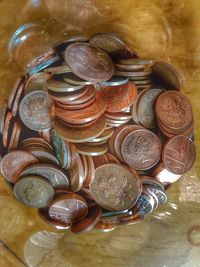 Close-up of coins