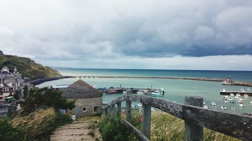 View of sea against cloudy sky