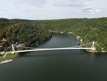 Bridge over river against sky