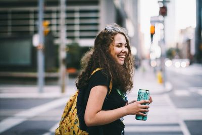 Woman smiling