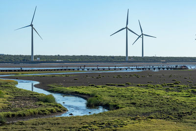 Gaomei wetlands area, a popular scenic spots in qingshui district, taichung city, taiwan