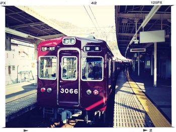 Train at railroad station platform