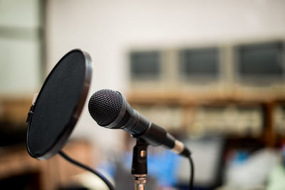 Close-up of microphone