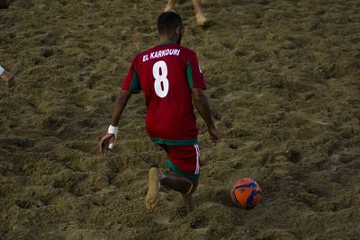 Rear view of a man on beach