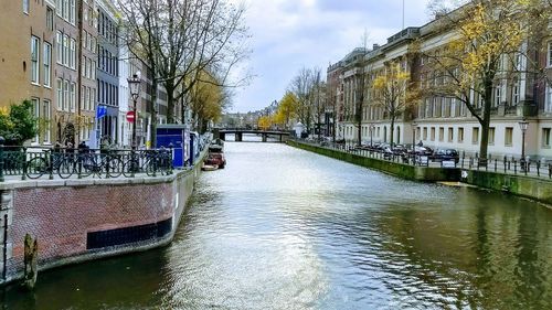 Canal passing through city