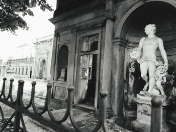 Low angle view of statue of historic building