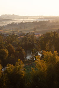 High angle view of landscape against sky