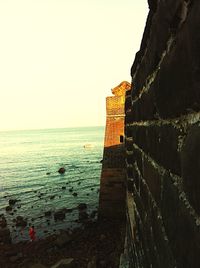 View of sea against clear sky