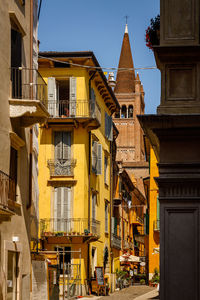 Low angle view of buildings against sky
