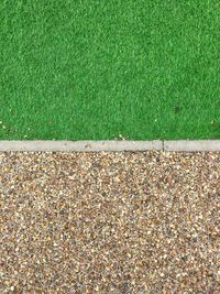 High angle view of green landscape