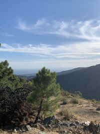 Scenic view of mediterranean landscape in southern spain against sky. 