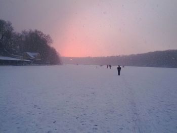 Scenic view of snow covered landscape