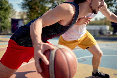 Man playing basketball