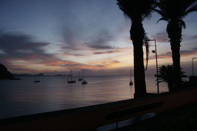 Scenic view of sea against sky at sunset