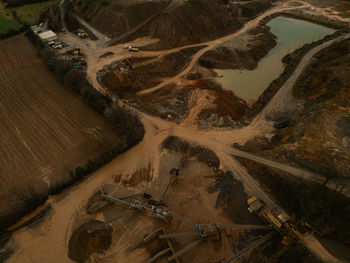 High angle view of beach