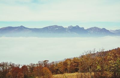 Scenic view of mountains against sky