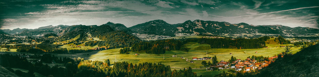 Scenic view of mountains against sky