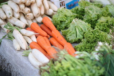 Close-up of vegetables for sale in market