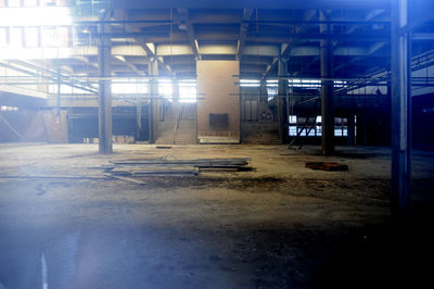 Empty parking lot in abandoned building