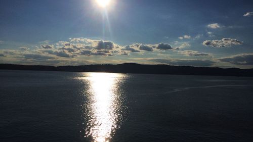 Scenic view of sunset over river