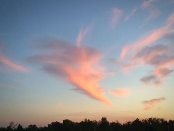 Low angle view of dramatic sky during sunset