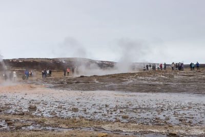 Stokkur, phase of exhalation of steam from the subsoil