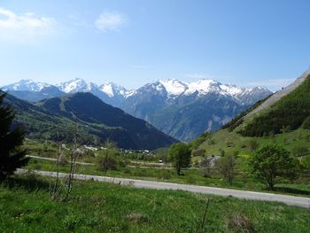 Scenic view of mountains against sky