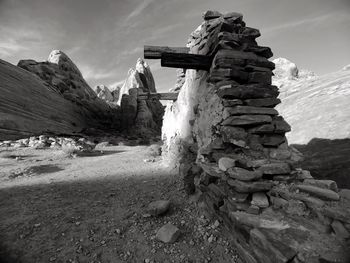 Scenic view of mountains during winter