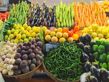 Various fruits for sale at market stall