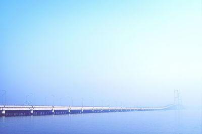 View of calm sea against clear sky