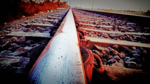 Close-up of railroad track