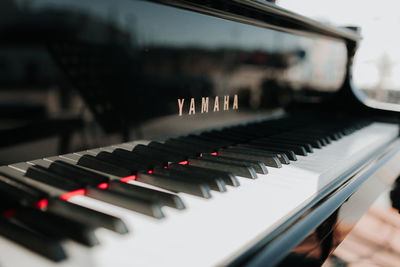 Close-up of piano keys