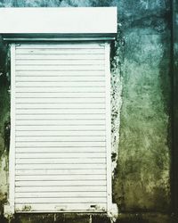 Close-up of closed shutter window