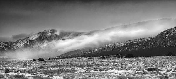 Scenic view of mountains against sky