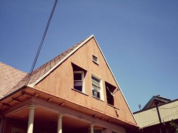 Low angle view of building against clear sky