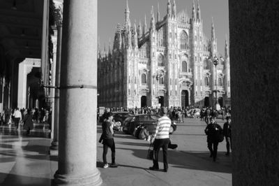 Tourists in front of church