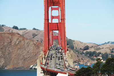 Golden gate bridge over sea