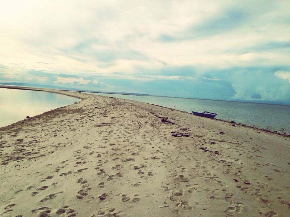 VIEW OF SEA AGAINST CLOUDY SKY